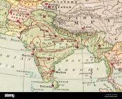 original old map of india from 1875 geography textbook bdx9hb.jpg from orjenal indean dav