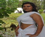 hot tamil actress in white sleeveless saree blouse photos sathyasai spicy images 28329.jpg from tamil actres open blouse hot