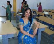 homely looking aunt works as teacher at school wearing gorgeous blue saree.jpg from indian aunty and school fully