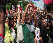supporters of cricketer turned politician imran khan cheer as they gather outside the residence of imran before the start of their protest march against government in lahore 7.jpg from pakistani actress real pregnant