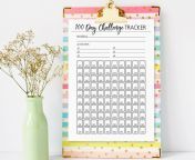 free printable 100 day challenge tracker.jpg from 041 032 010