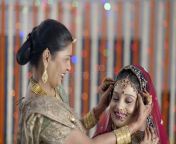 indian hindu bride getting ready help mother rituals wedding 40080467.jpg from www matrimonial mobi indian mom and son sex dad o