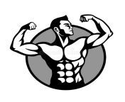 strong athletic man posing big biceps logo cartoon mascot character strong athletic man posing big biceps 199432909.jpg from strong