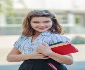 beautiful schoolgirl teen holds textbooks pupil front school schoolyard back to 149747099.jpg from 16schoolgirl