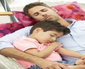 father son sleeping garden hammock together 55899845.jpg from fanther sleep