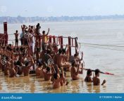 unidentified people take bath holy river ganges assi ghat july varanasi uttar pradesh india people take bath 172558595.jpg from assamese bath river