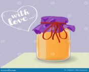 hand drawn cartoon jar honey jam made love vector table illustration 110996965.jpg from honey made to love jpg