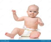 infant child baby girl toddler sitting naked diaper looking camera show hi sign isolated white background 90000472.jpg from downloads naked toddler