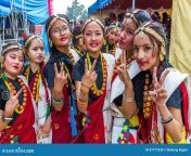 nepalese dancers traditional nepali attire kathmandu nepal feb magar samaj program kathmandu nepal 87777636.jpg from nepali dukhiyo