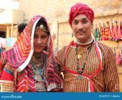 rajasthani couple dressed up traditional costume unidentified pose front shop desert festival february 56297571.jpg from rajasthani couple