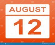august white calendar colored background day twelfth illustration red gradient 149328834.jpg from 12 august