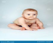 beautiful little naked child sitting gray background small 86305930.jpg from little naked