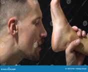 bearded freak fond foot fetish man pervert licks woman s leg 100372196.jpg from feet lick