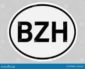 brittany international vehicle registration code bzh breton breizh white oval plate sticker black outline simple flat 242828368.jpg from bzh
