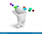 cute human d person jumping happily ring colorful hearts white scene illustration isolated background conceptual very 114571692.jpg from 3d man on cute