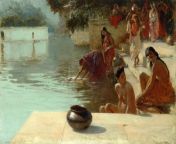 woman s bathing place i oodeypore india.jpg from indian village nude bathing an