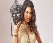 hd wallpaper sunny leone portrait makeup indian actress mask masquerade beautiful beige dress thumbnail.jpg from sunny leone mask hot