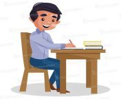 indian bengali teacher is sitting on the chair and checking the notebook on the table large.jpg from indian bangla teacher a