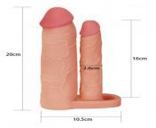 lovetoy pleasure x tender double penis sleeve plus 5 cm nude.jpg from double penis nude