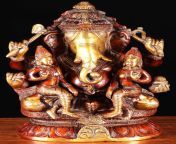 1 brass ganesh with sridevi and bhodevi 2.jpg from budhiy
