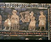 detail of the standard of ur showing a sumerian harpist and a ruler about 2600 2400 bc 501585375 589b3c525f9b5874eedd992b.jpg from chaldean