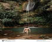 4131576 man taking bath in waterfall pool forest man naked photocase stock photo large jpeg from naked bathing in jungle river
