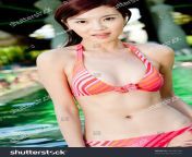 stock photo an attractive chinese woman in bikini in swimming pool 29756758.jpg from china bikini