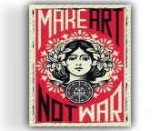 make art not war ahsap retro vintage poster 1 450 450 webpv1.3 from retahsa da