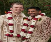 neil elias indian lbgtq grooms red white flowers wedding jpghash28b03213e9ce130126004e217f984bcc from indian white gay