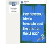 example of a linkedin template post for a text post with colorful background can do stickers and links too 2.jpg from view full screen pst hey over here ive got surprise to show you mp4