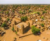 aerial by drone of the central mosque in the hausa village of yaama niger west africa africa rhplf13904.jpg from hausa niger sxxw