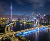 guangzhou city building in guangdong province china night view 4k ultra hd tv wallpaper for desktop.jpg from china hd mp4 videos