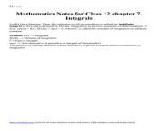 mathematics notes and formula for class 12 chapter 7 integrals 1 320 jpgcb1668005925 from xxx video 1page