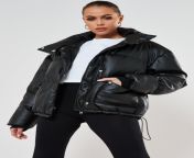 black faux leather puffer jacket.jpg from leather puffer jackets