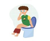 cute little kid sitting toilet boy pooping cartoon style child daily routine vector 107547 1097.jpg from www catoon pooping