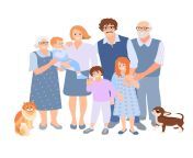 family happy together group people standing father mother sister brother son daughter grandparents grandchildren pets cat dog t 649902 397.jpg from sister brother mom dad group