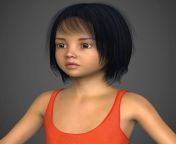 female child 3d model max obj fbx c4d ma mb.jpg from 3d thidoip young