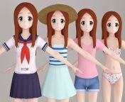 t pose nonrigged model of takagi san anime girl 3d model max bip fbx.jpg from 3d takagi