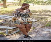 stock photo beautiful bbw plus sized model posing in the park 2ph66xp.jpg from bbw at