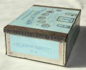 antique tin melachrino egyptian cigarettes early 1900s vintage cigarette box tobacciana laurel leaf farm item no m2363 3.jpg from egyptian smoking