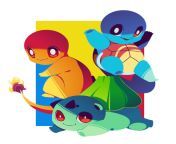 kanto starters poster by hollyfig d70fcve.jpg from kantoteen
