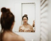female breasts bathroom mirror 732x549 thumbnail 732x549.jpg from desi milk boobs pole