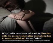 a guy kills his sister for menstruating v0 qqahuv0q7zya1 jpgwidth640cropsmartautowebps5b25fa85dc3704b9139168973595e0af289ef613 from indian sex sist