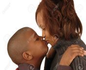 1125065 african american mother and son kissing against white background.jpg from american mom son kiss