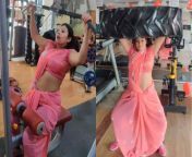 women workout in saree jpgimpolicymedium resizew1200h800 from dasi lifting saree