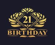 21 years birthday logo luxury golden 21st birthday celebration free vector.jpg from 21st