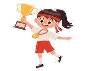 little girl winning sport competition cartoon vector.jpg from cartoon win