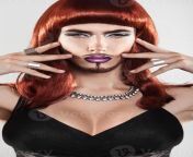 beauty red hair shemale with beard and makeup photo.jpg from shemale