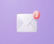 3d mail envelope icon with notification new message on purple background minimal email letter with notification red bubble unread icon message concept 3d render isolated pastel background free vector.jpg from 3d mail