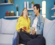 happy mother and son sitting on sofa at home and chatting the happy mother and son are having a pleasant and sincere conversation while sipping hot drinks video.jpg from mom sexy son videos